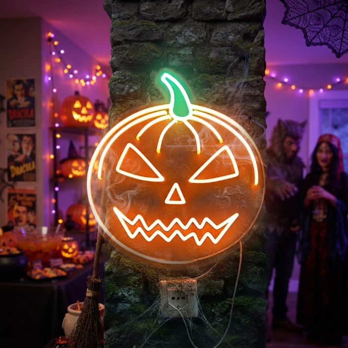 Halloween Pumpkin LED Neon Sign Neon.shop