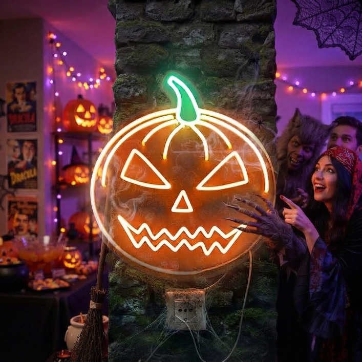 Halloween Pumpkin LED Neon Sign Neon.shop