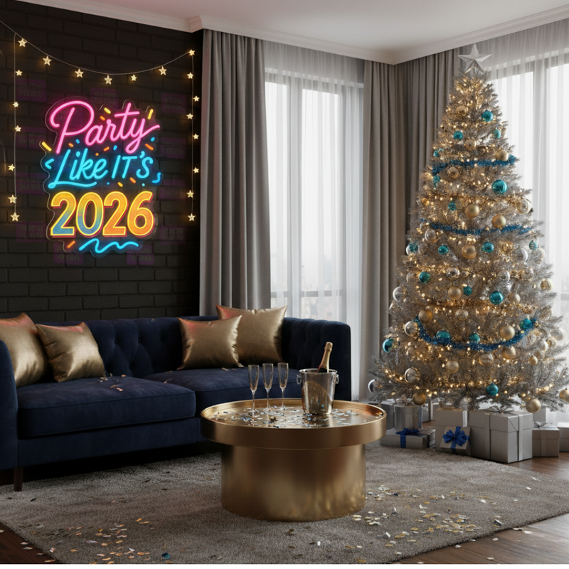Party Like It's 2026 LED Neon Sign