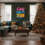 Party Like It's 2026 glowing LED neon light for home and party décor”