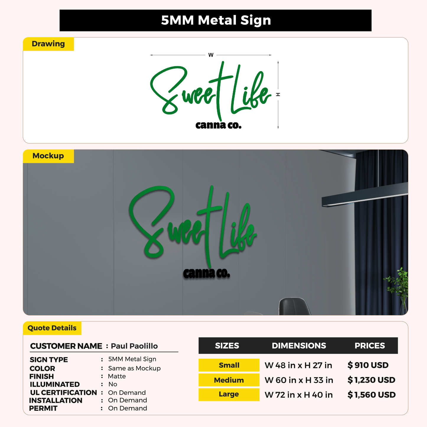 Custom Signs For Paul Paolillo