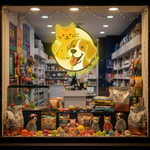 Pet Grooming Business Neon Sign by Neon.Shop glowing brightly above the entrance of a pet salon, attracting pet owners and clients day and night