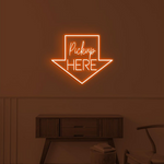 Bright Pick Up Here LED neon display by Neon.Shop for fast food and bakery pickup