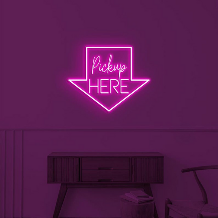 Pick up Here With Arrow Neon Sign