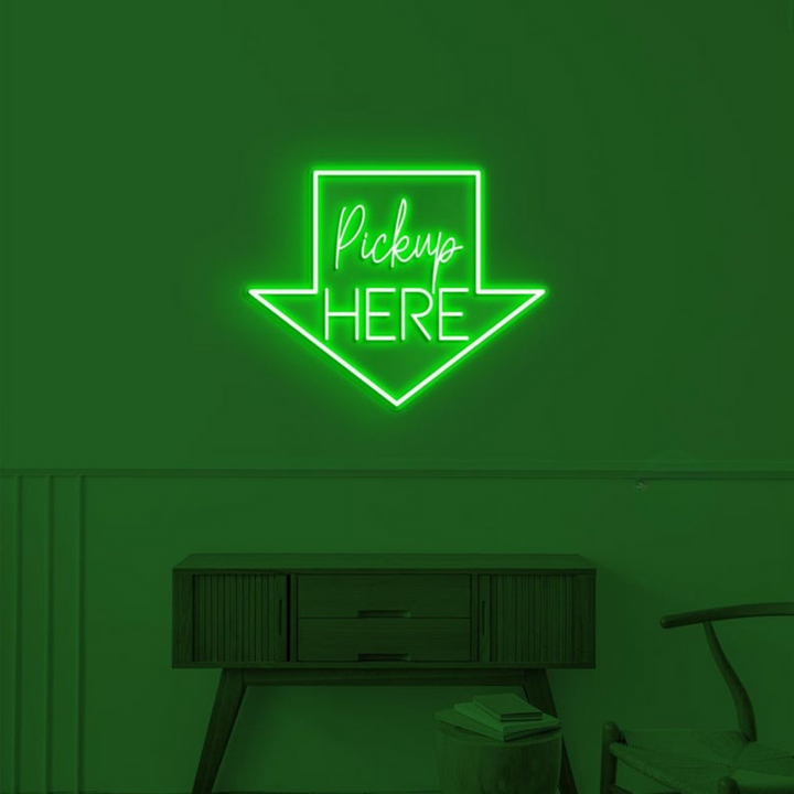 Pick up Here With Arrow Neon Sign