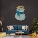 Plump Snowman Merry Christmas Neon Sign glowing in festive LED colors by Neon.Shop