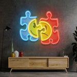 Puzzle UV Art LED Neon Sign with colorful UV art glow, creative LED wall décor by Neon.Shop