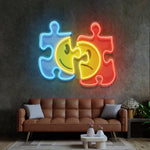 Puzzle UV Art LED Neon Sign with colorful UV art glow, creative LED wall décor by Neon.Shop