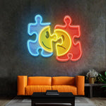 Puzzle UV Art LED Neon Sign with colorful UV art glow, creative LED wall décor by Neon.Shop