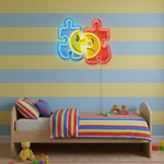 Puzzle UV Art LED Neon Sign with colorful UV art glow, creative LED wall décor by Neon.Shop
