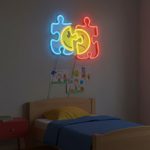 Puzzle UV Art LED Neon Sign with colorful UV art glow, creative LED wall décor by Neon.Shop