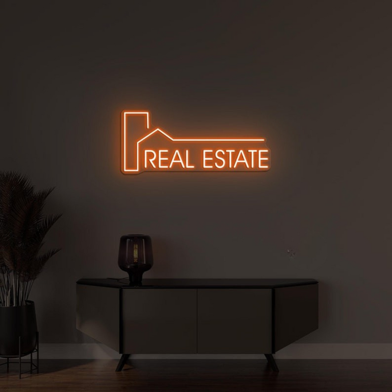 Real Estate neon sign by Neon.Shop for property agencies and offices