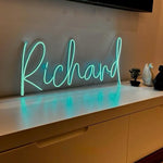Decorate your home, studio, or event with the Richard Name LED Neon Sign by Neon.Shop. Personalized, vibrant, and eye-catching.
