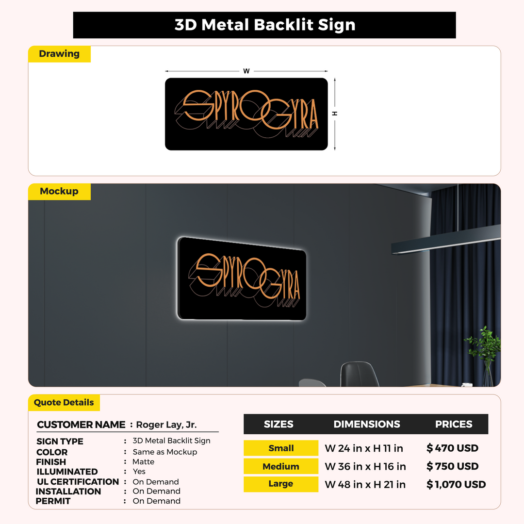 Custom Signs For Roger Lay, Jr.