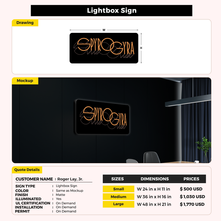 Custom Signs For Roger Lay, Jr.