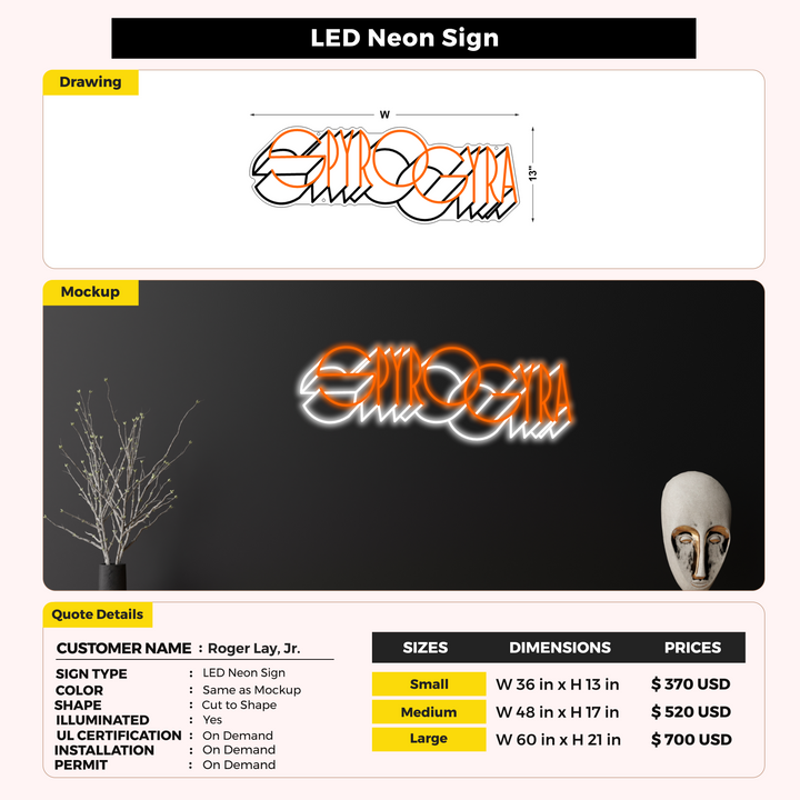 Custom Signs For Roger Lay, Jr.