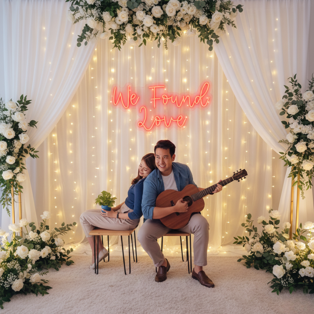 Romantic We Found Love LED neon sign for wedding decor Neon.Shop