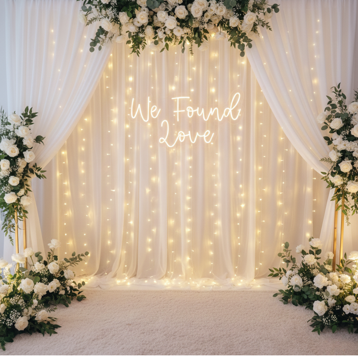 Romantic We Found Love LED neon sign for wedding decor Neon.Shop