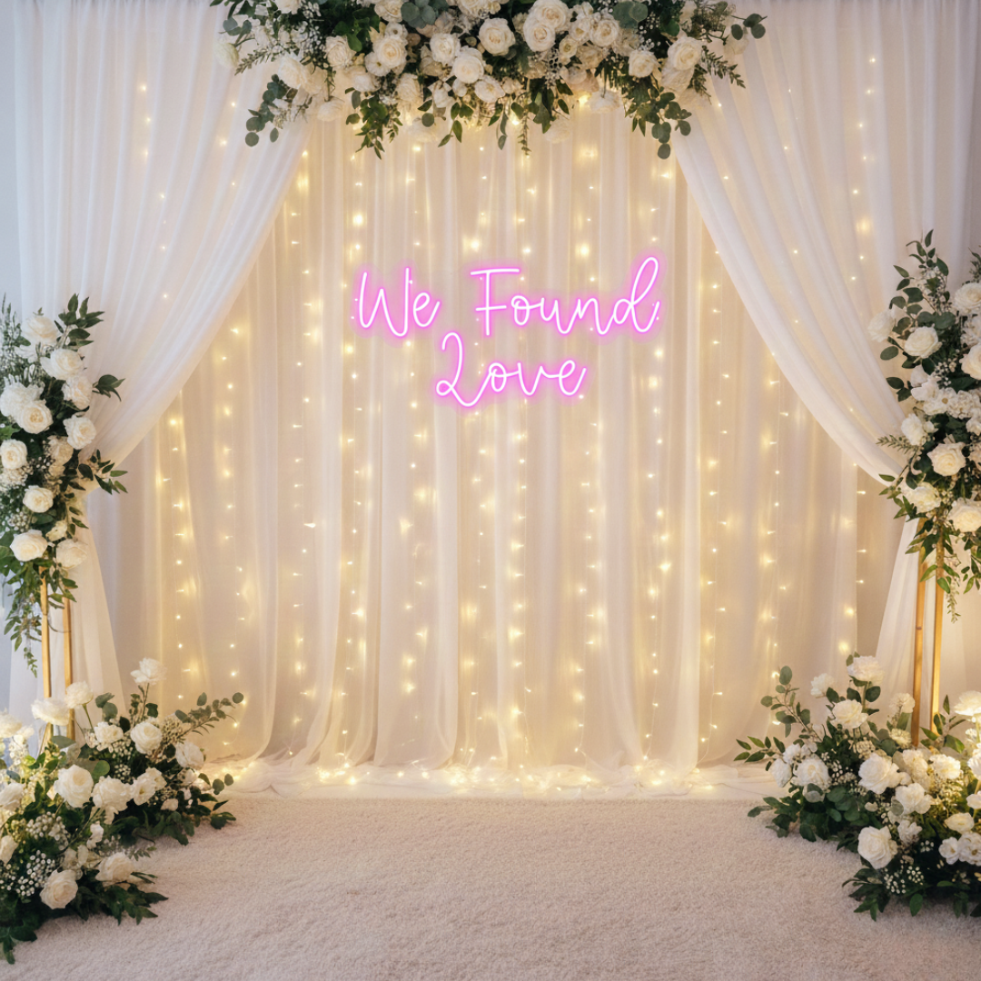 Romantic We Found Love LED neon sign for wedding decor Neon.Shop