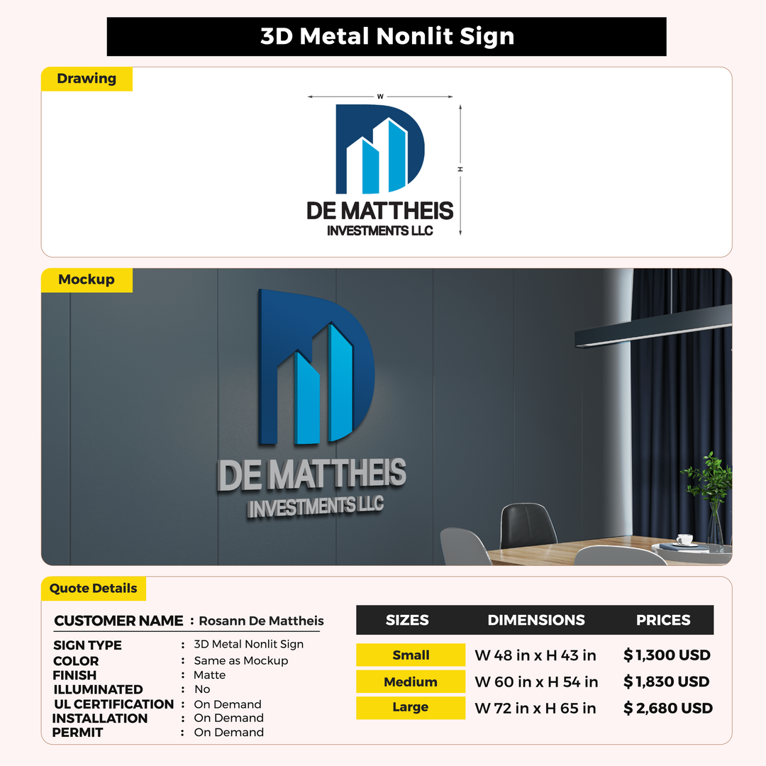 Custom Signs For Rosann De Mattheis