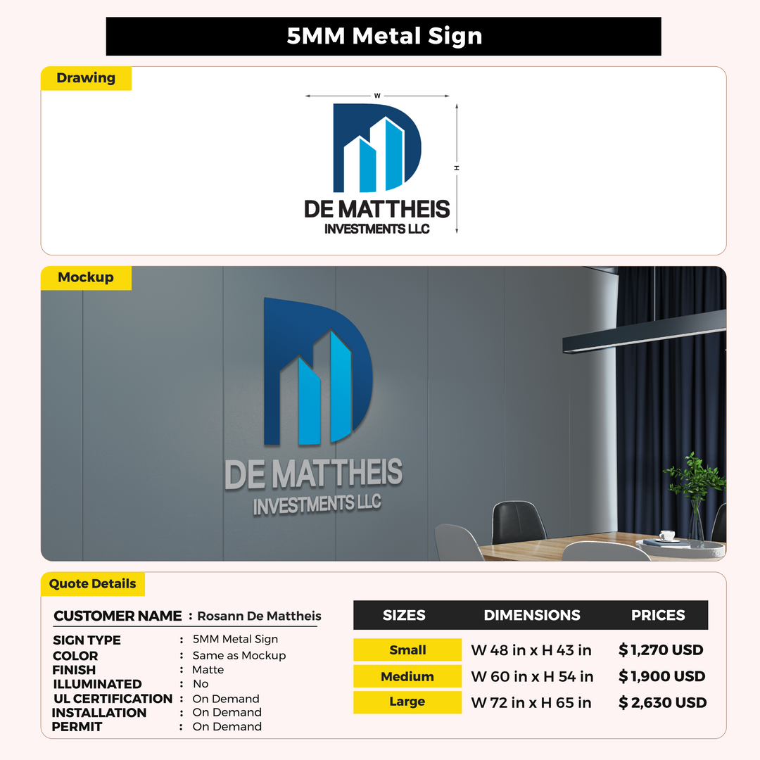 Custom Signs For Rosann De Mattheis