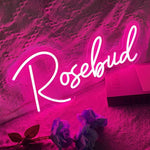 Rosebud Name LED Neon Sign by Neon.Shop. Customizable, durable, and perfect for gifting.