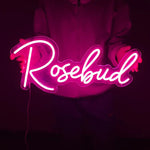Rosebud Name LED Neon Sign by Neon.Shop. Customizable, durable, and perfect for gifting.