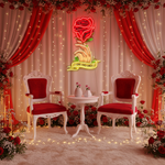 Roses Gift UV Art LED neon sign with vibrant bouquet design glowing in colors by Neon.Shop