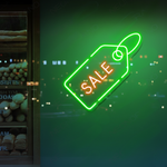 Sale Business Neon Sign by Neon.Shop glowing brightly for retail store promotions