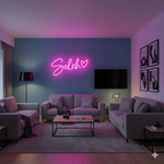 Saleh Name LED Neon Sign in customizable LED tubing, personalized wall-mounted name light décor by Neon.Shop.
