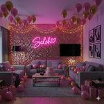 Saleh Name LED Neon Sign in customizable LED tubing, personalized wall-mounted name light décor by Neon.Shop.
