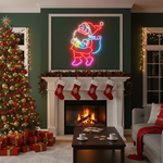 Santa Claus carrying a gift sack LED neon sign for Christmas décor by Neon.Shop.