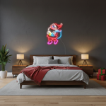 Santa Claus carrying a gift sack LED neon sign for Christmas décor by Neon.Shop.
