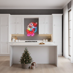 Santa Claus carrying a gift sack LED neon sign for Christmas décor by Neon.Shop.