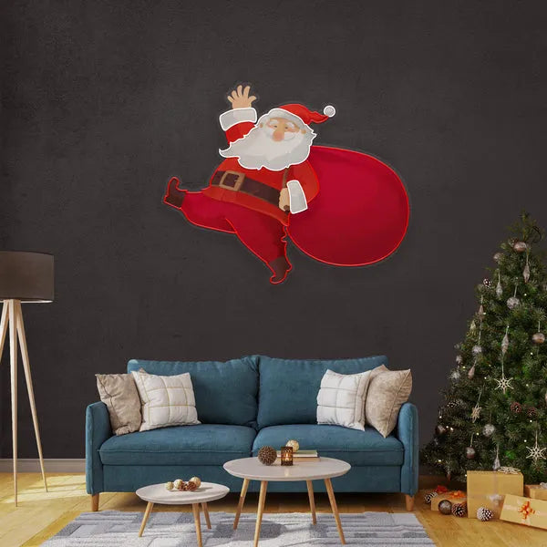 Santa is Comin Art Work Merry Christmas Neon Sign by manhattanneons.com