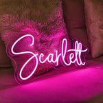 Scarlett Name LED Neon Sign in customizable LED tubing, personalized name wall décor light by Neon.Shop for rooms, events, and gifting