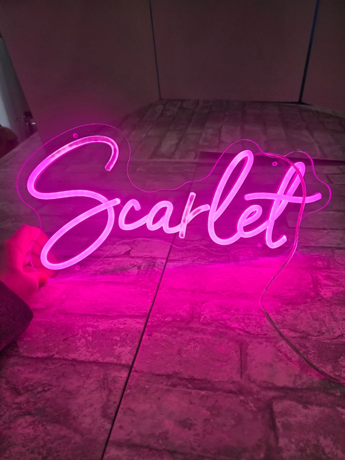 Scarlett Name LED Neon Sign in customizable LED tubing, personalized name wall décor light by Neon.Shop for rooms, events, and gifting