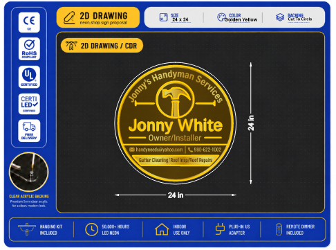 Custom Neon sign for Jonny White