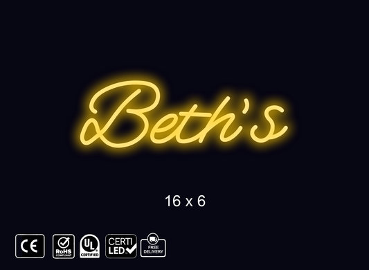 Custom Neon sign for Beth's