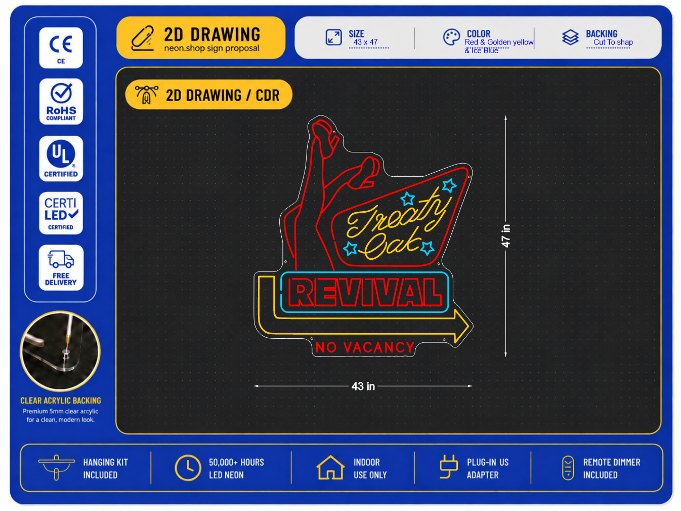 Updated Custom Neon Sign for William Ferraro