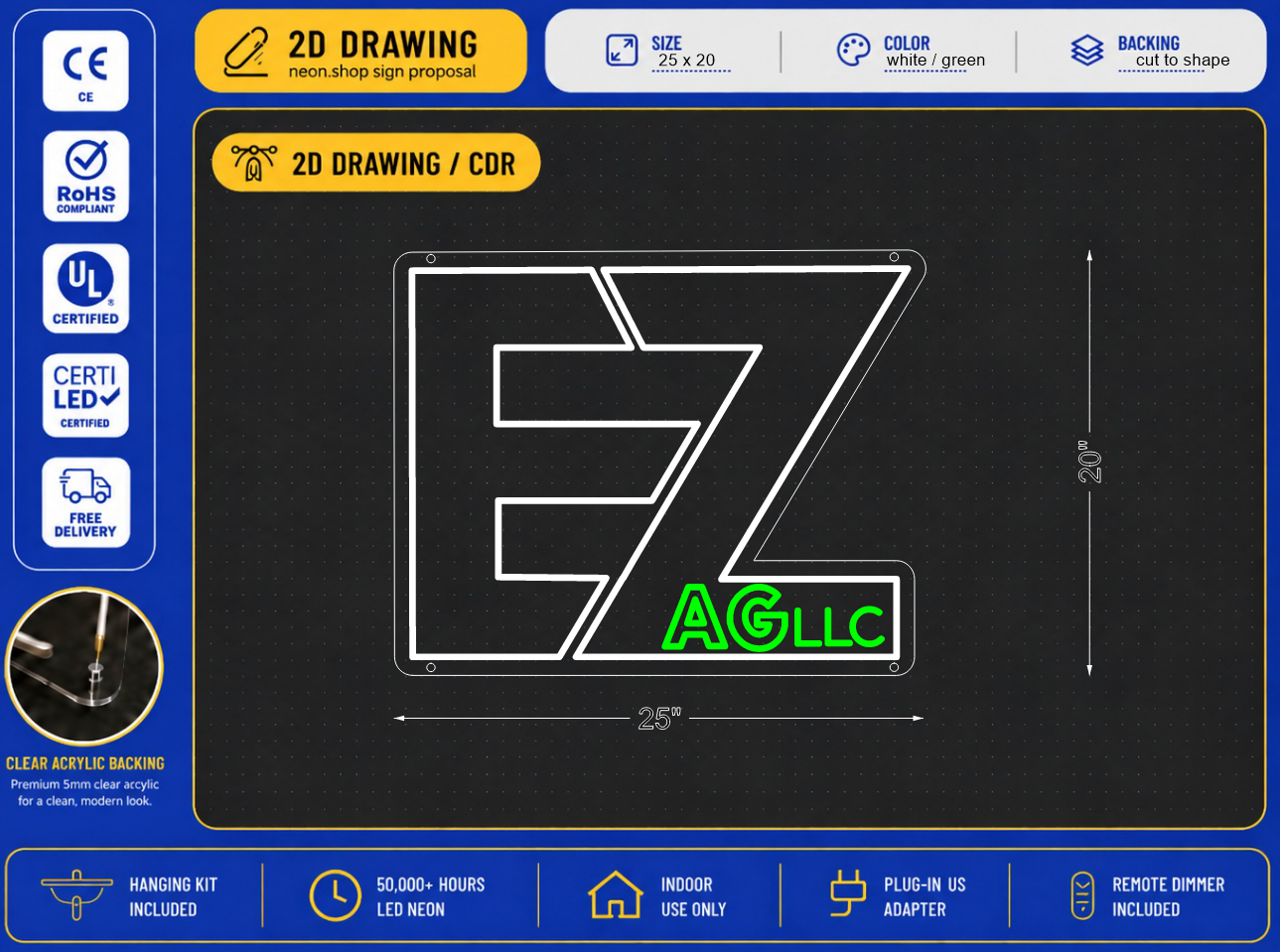 Custom Neon sign for Eric Zarse