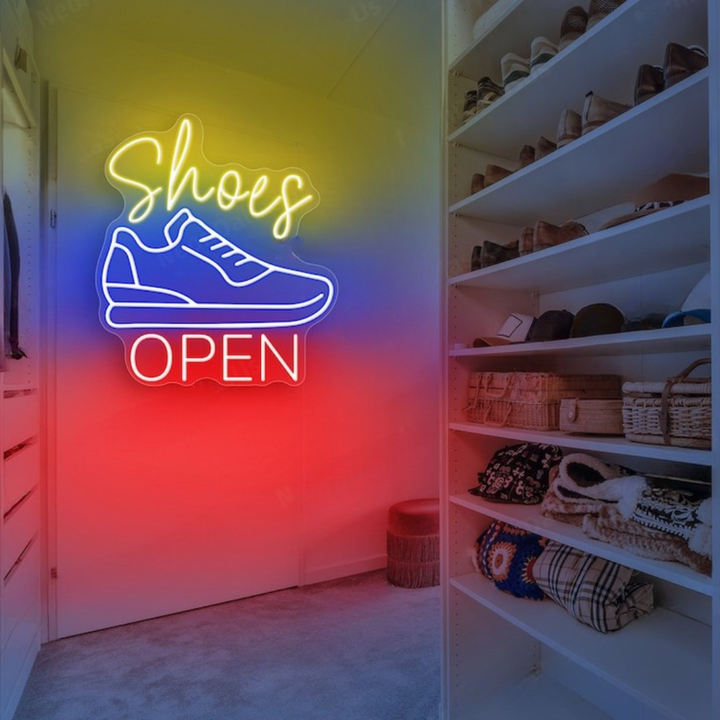 Shoes open Business Neon Sign