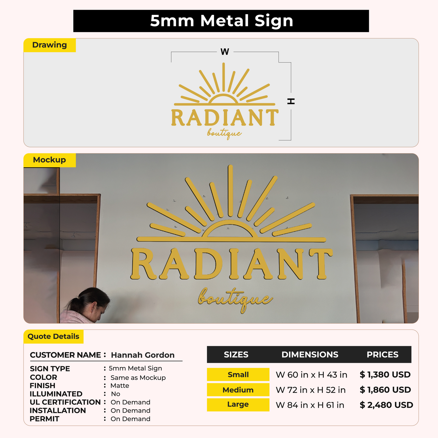 custom signs for Hannah Gordon