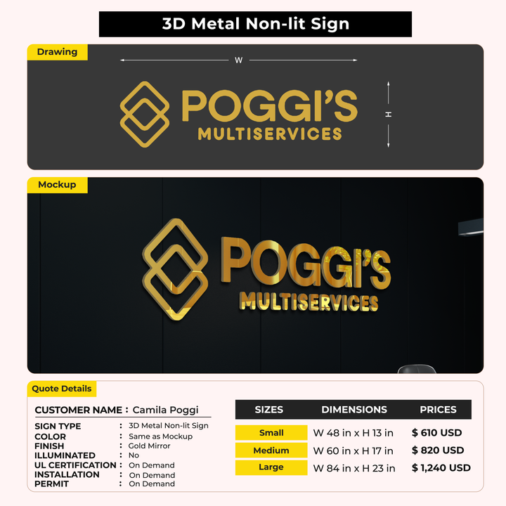 Custom Signs For Camila Poggi