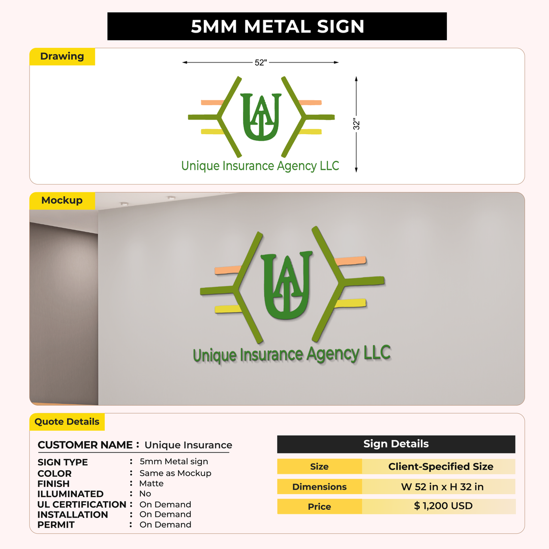 Custom Signs For Unique Insurance