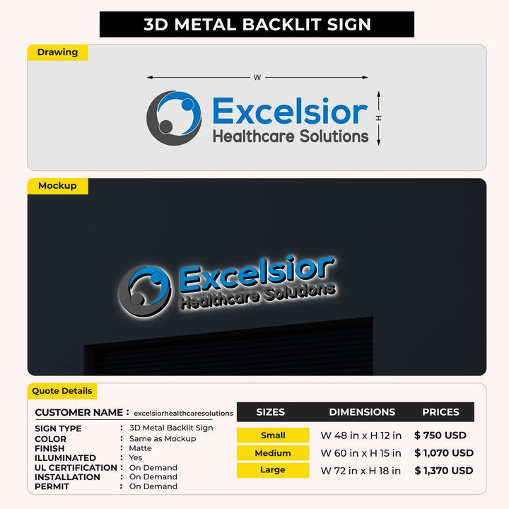 Custom Signs For excelsiorhealthcaresolutions