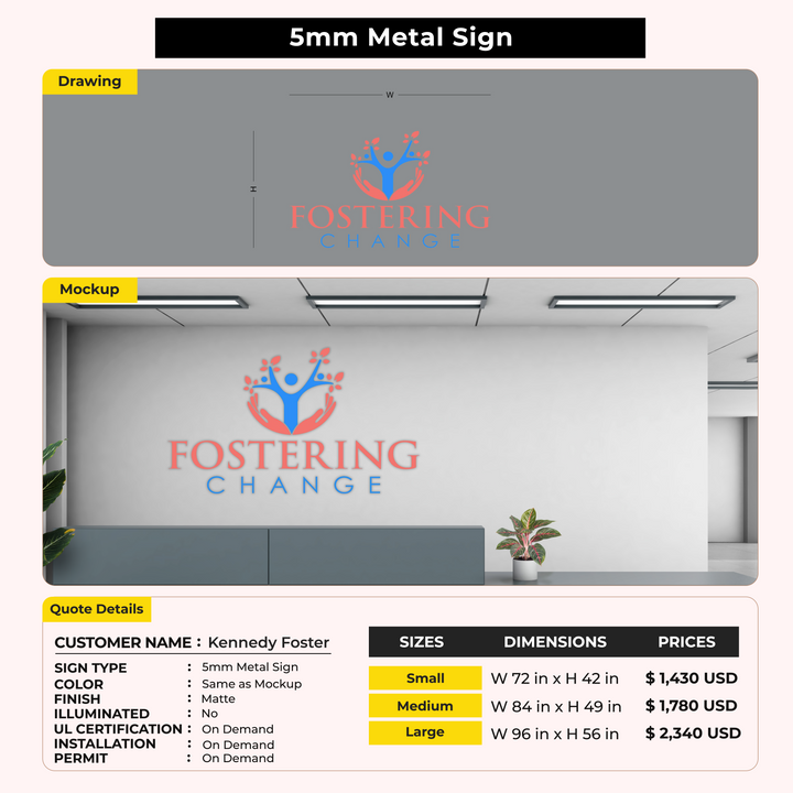 Custom Signs for Kennedy Foster