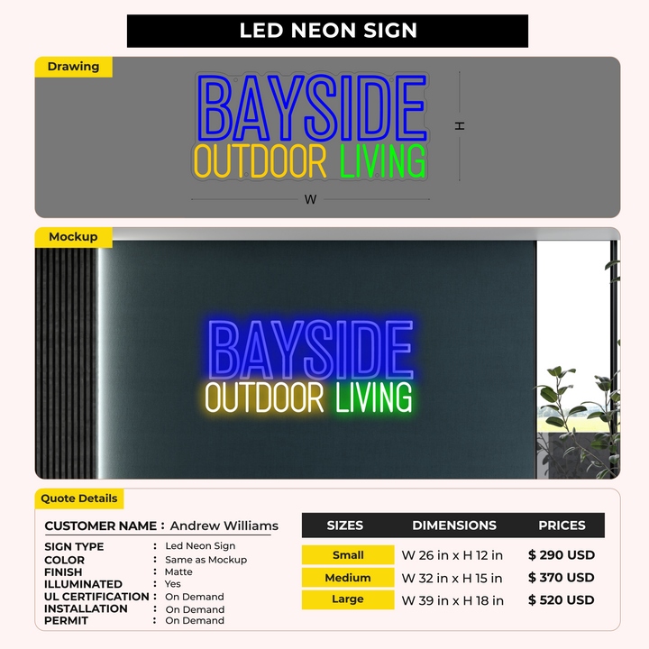 Custom Signs for Andrew Williams