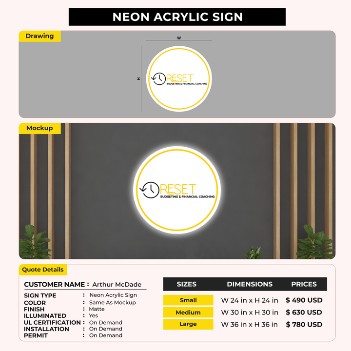 Custom Signs for Arthur McDade