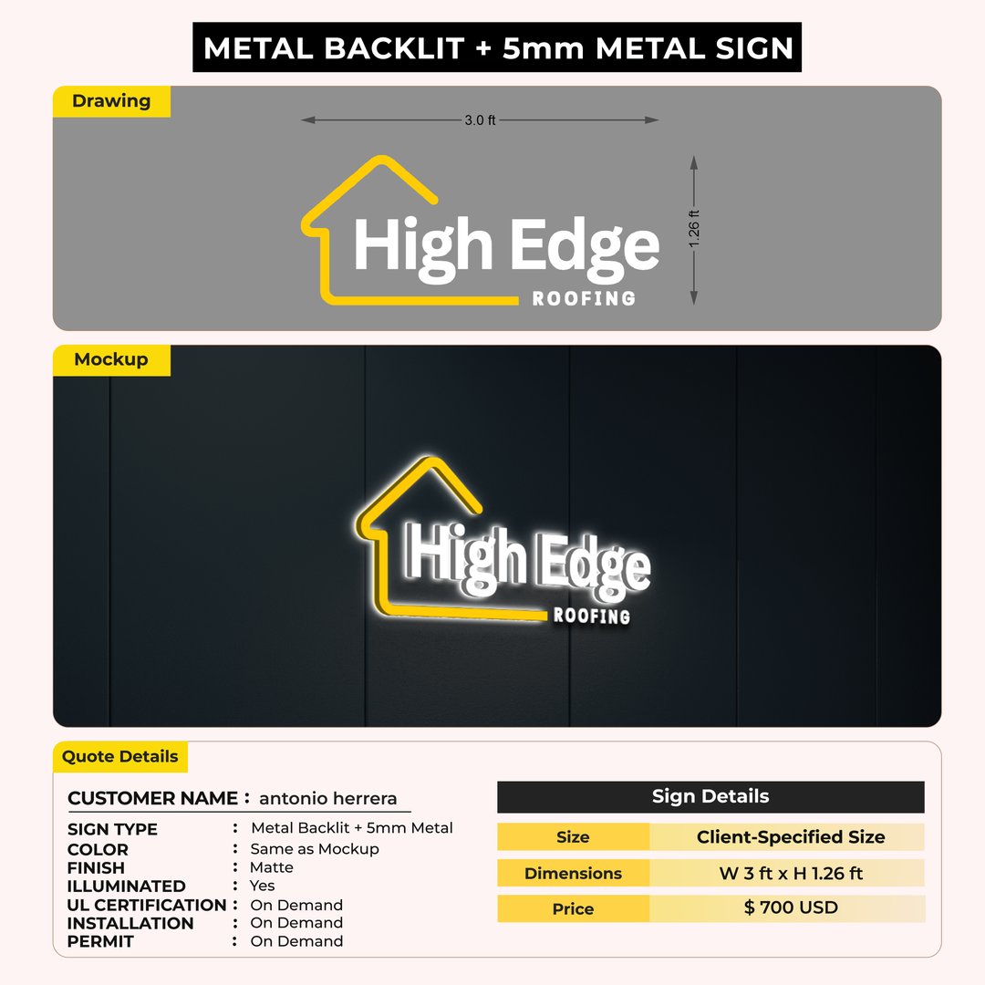 Business Signage for antonio herrera